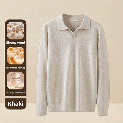 Mens Seagull Collar Knit Sweater