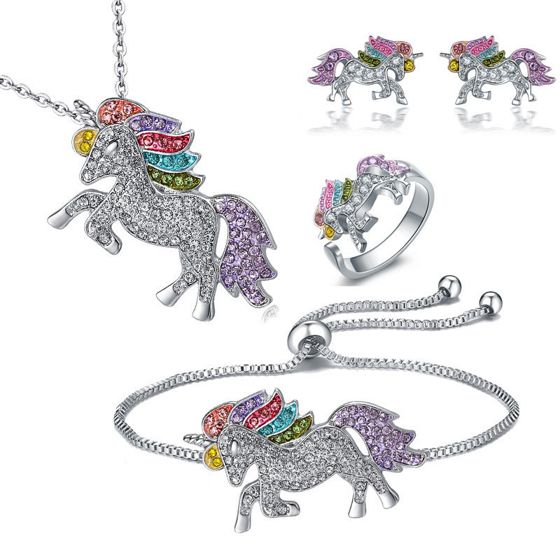 Colorful unicorn necklace