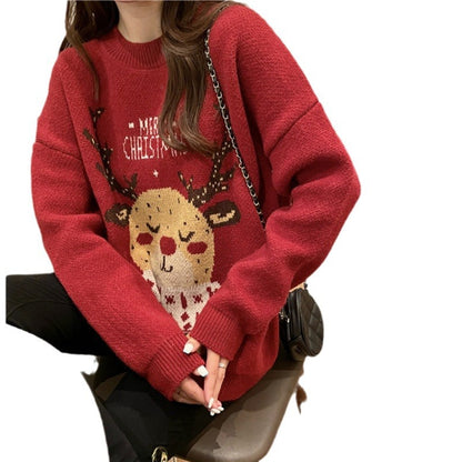 Elk Pattern Womens Sweater