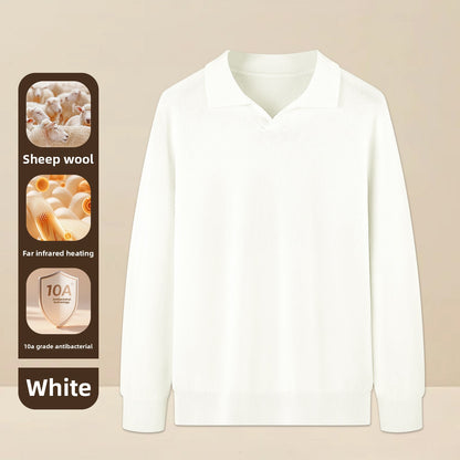 Mens Seagull Collar Knit Sweater