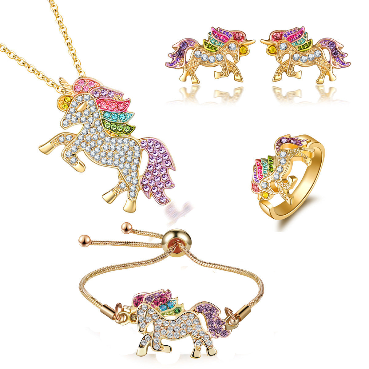 Colorful unicorn necklace