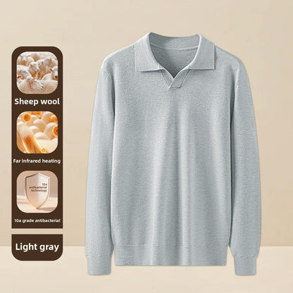 Mens Seagull Collar Knit Sweater