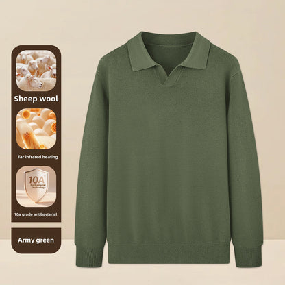 Mens Seagull Collar Knit Sweater