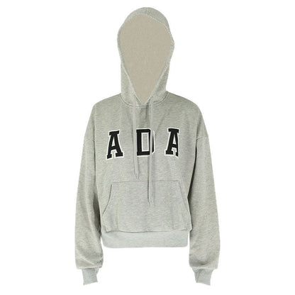 Letter Print Fleece Lined Hooded Sweatshirt