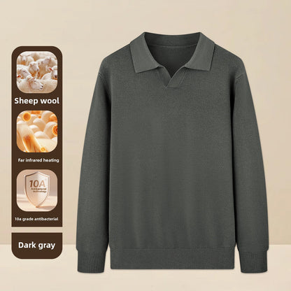 Mens Seagull Collar Knit Sweater