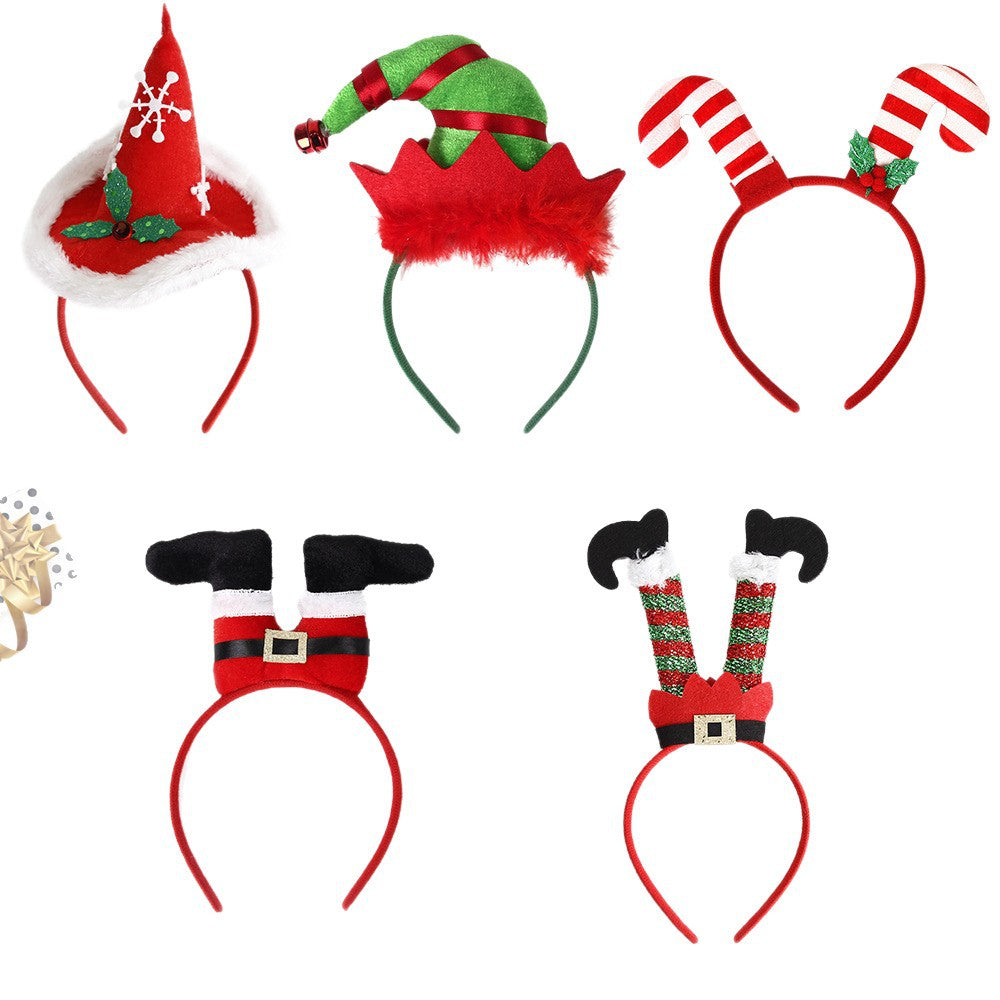Christmas Party Headband Fun Santa Hat Reindeer Antlers Hair Accessories