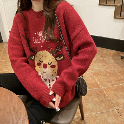 Elk Pattern Womens Sweater