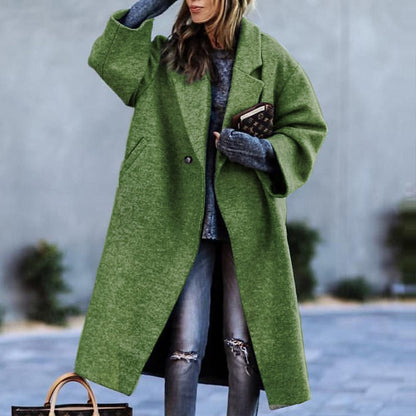 Women's Printed Woolen Lapel Coat